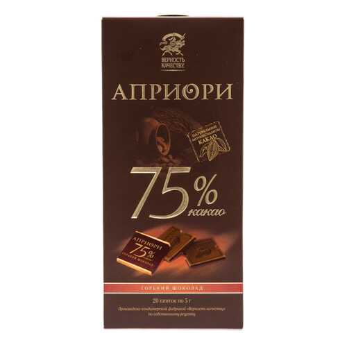 Шоколад горький Верность качеству априори 75% какао 100 г в Лукойл