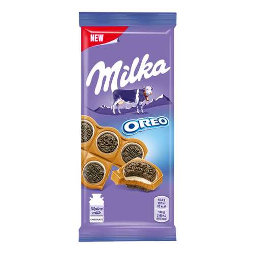 Шоколад молочный Milka печенье орео со вкусом ванили 92 г в Лукойл