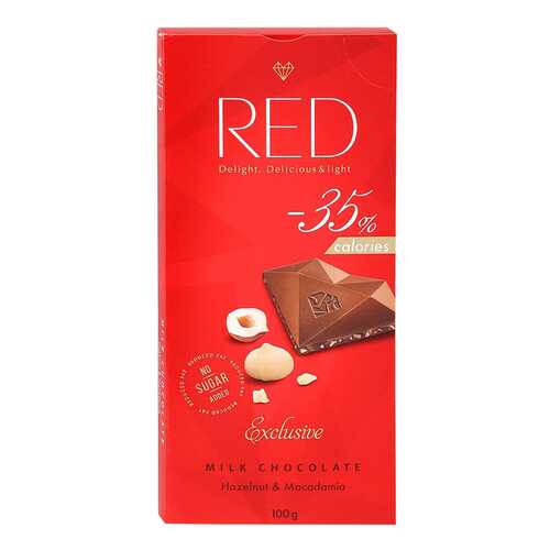 Шоколад молочный Red с фундуком и макадамией со сниженной калорийностью 100 г в Лукойл
