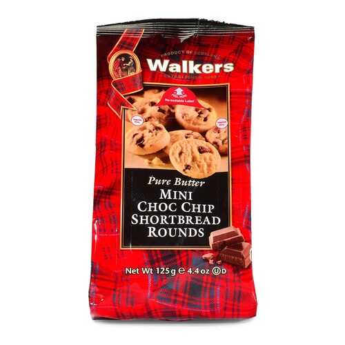 Мини-печенье Walkers Круглое и с шоколадной крошкой песочное 125 г Великобритания в Лукойл