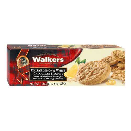 Печенье Walkers Итальянский лимон и белый шоколад 150 г Великобритания в Лукойл