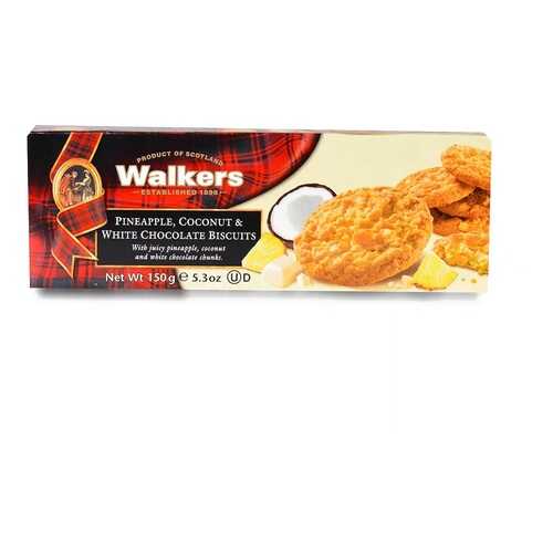 Печенье Walkers с ананасом, кокосом и белым шоколадом 150 г Великобритания в Лукойл