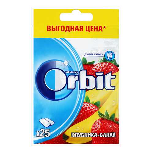Orbit Клубника-Банан пакет 25 драже по 34г в Лукойл