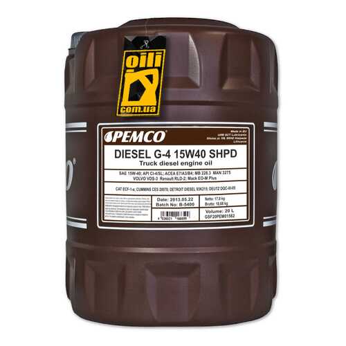 Масло дизельное DIESEL G4 CG-4/SJ 10W40 п/синт.20л LUXE в Лукойл