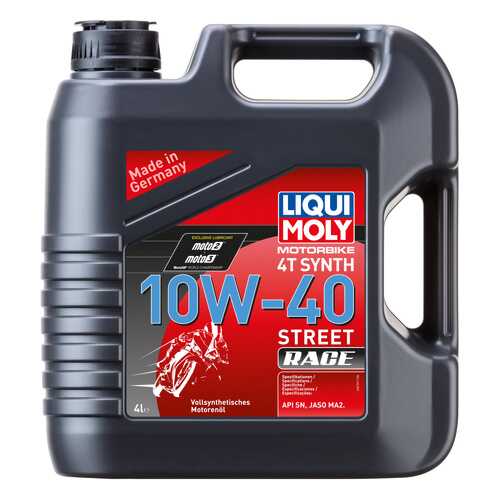 Масло моторное Liqui moly Motorbike 4T Synth Street Race 10W-40 4л в Лукойл