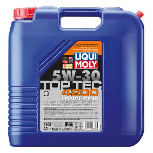 Моторное масло Liqui moly Top Tec 4200 5W-30 20л в Лукойл
