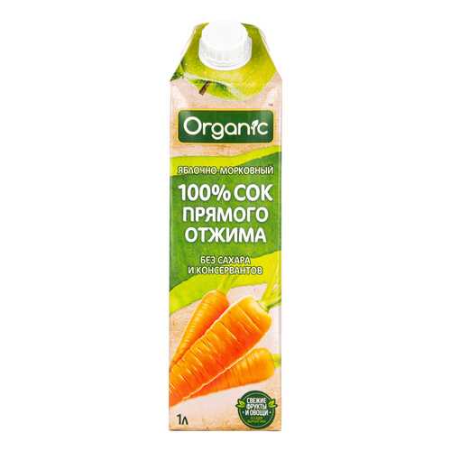 Сок Organic Яблоко-Морковь прямого отжима 1л. TetraPak в Лукойл