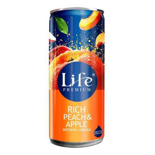 Сок яблочно-персиковый Life Premium Румяный персик 0.25 л в Лукойл